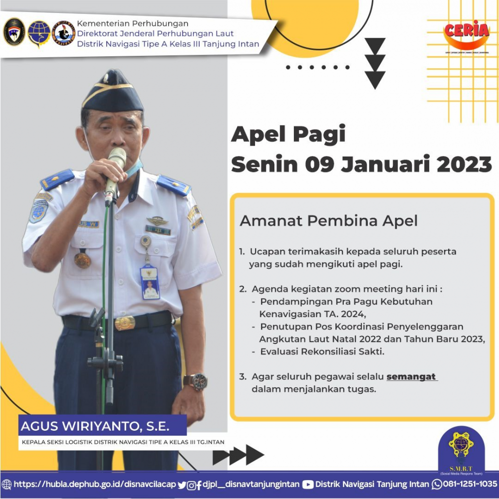Apel Pagi Distrik Navigasi Tipe A Kelas III Tanjung Intan