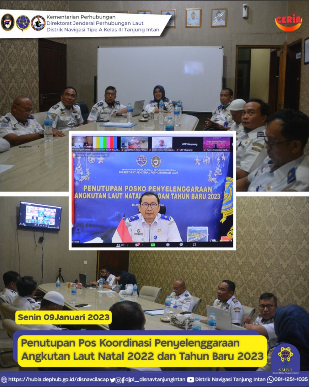 Kegiatan Zoom Senin,09 Januari 2023 Distrik Navigasi Tipe A Kelas III Tanjung Intan