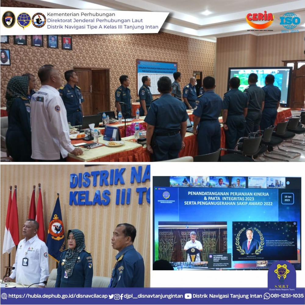 Penandatanganan Perjanjian Kinerja dan Pakta Integritas 2023 serta Penganugerahan SAKIP AWARD 2022 di Lingkungan Kementerian Perhubungan
