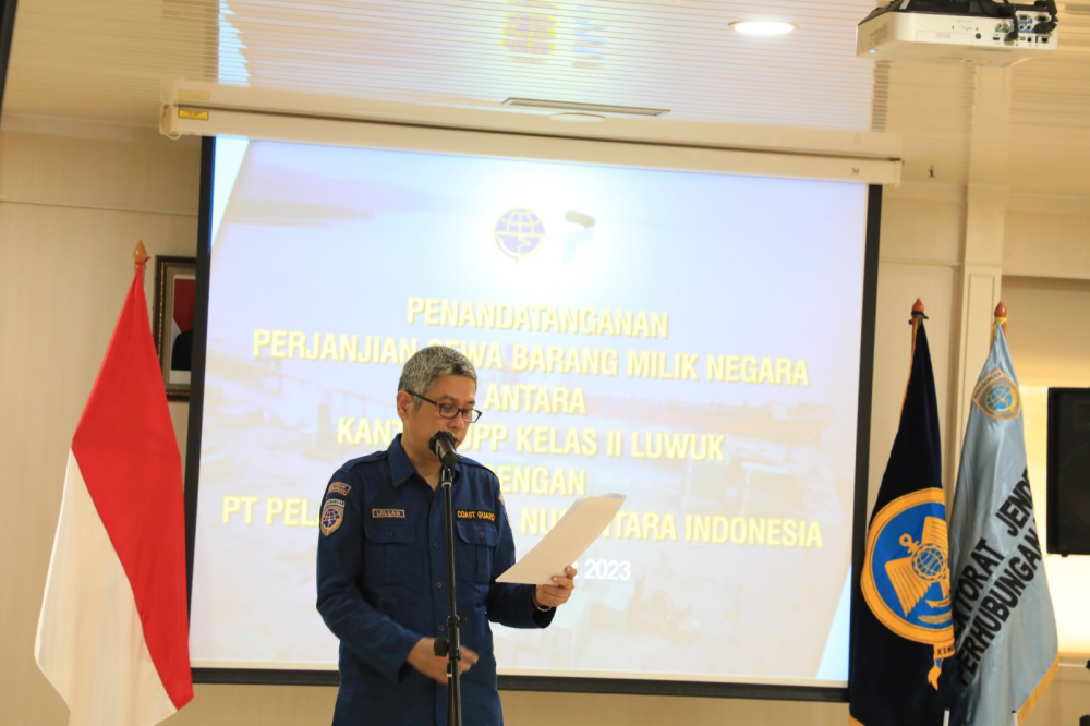 OPTIMALKAN PEMANFAATAN INFRASTRUKTUR PELABUHAN, KEMENHUB TANDANTANGANI PERJANJIAN SEWA BMN DI LUWUK SULTENG