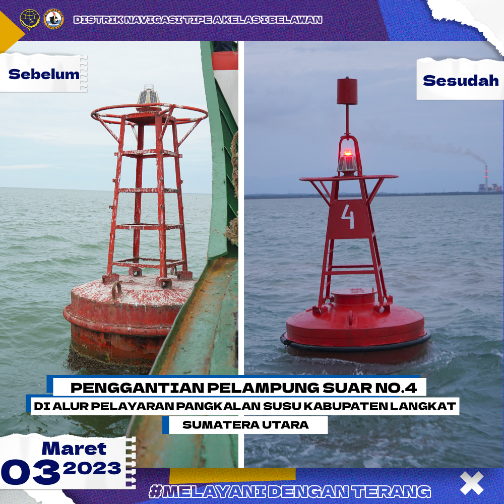 Penggantian dan Updating Posisi Koordinat Pelampung Suar No.4 DSI-250 di Alur Pelabuhan Pangkalan Susu, Kabupaten Langkat, Sumatera Utara