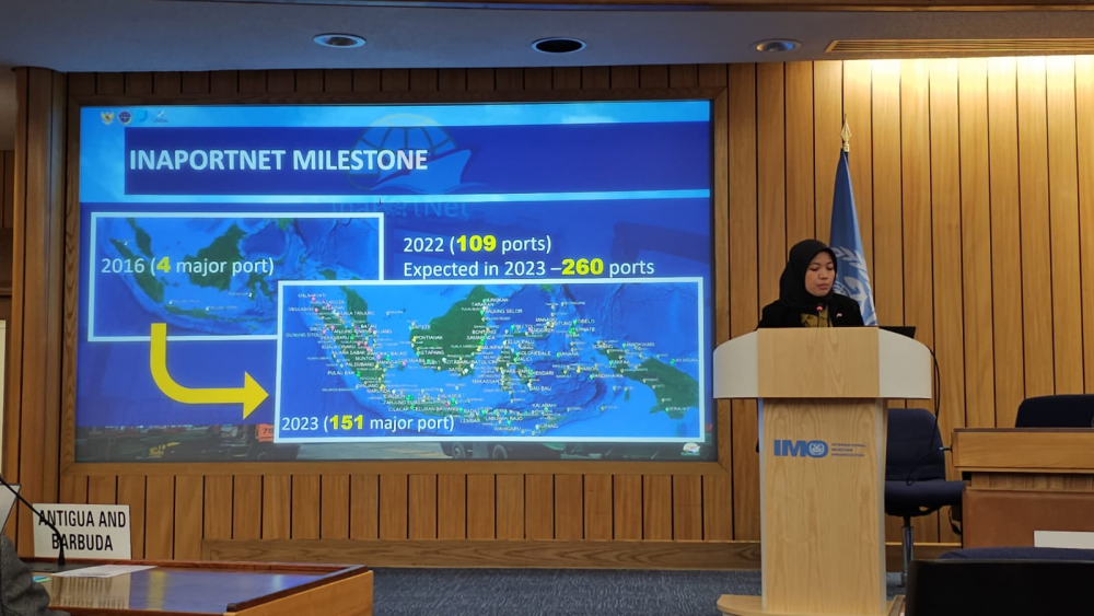 INDONESIA SAMPAIKAN KEBERHASILAN IMPLEMENTASI INAPORTNET DALAM SIDANG IMO LONDON