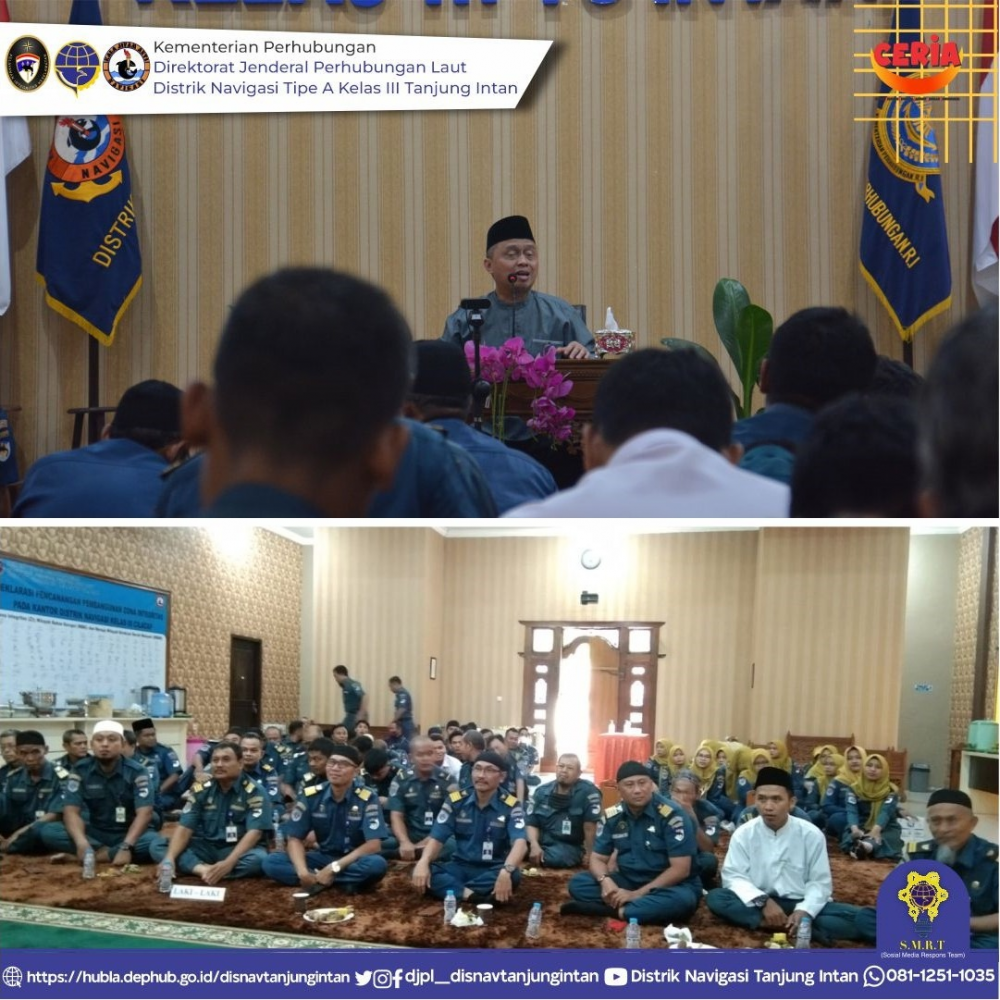 Sambut Bulan Suci Ramadhan 1444 H&nbsp; Distrik Navigasi Tipe A Kelas III Tanjung Intan Gelar Siraman Rohani dan Santunan Kepada Anak Yatim