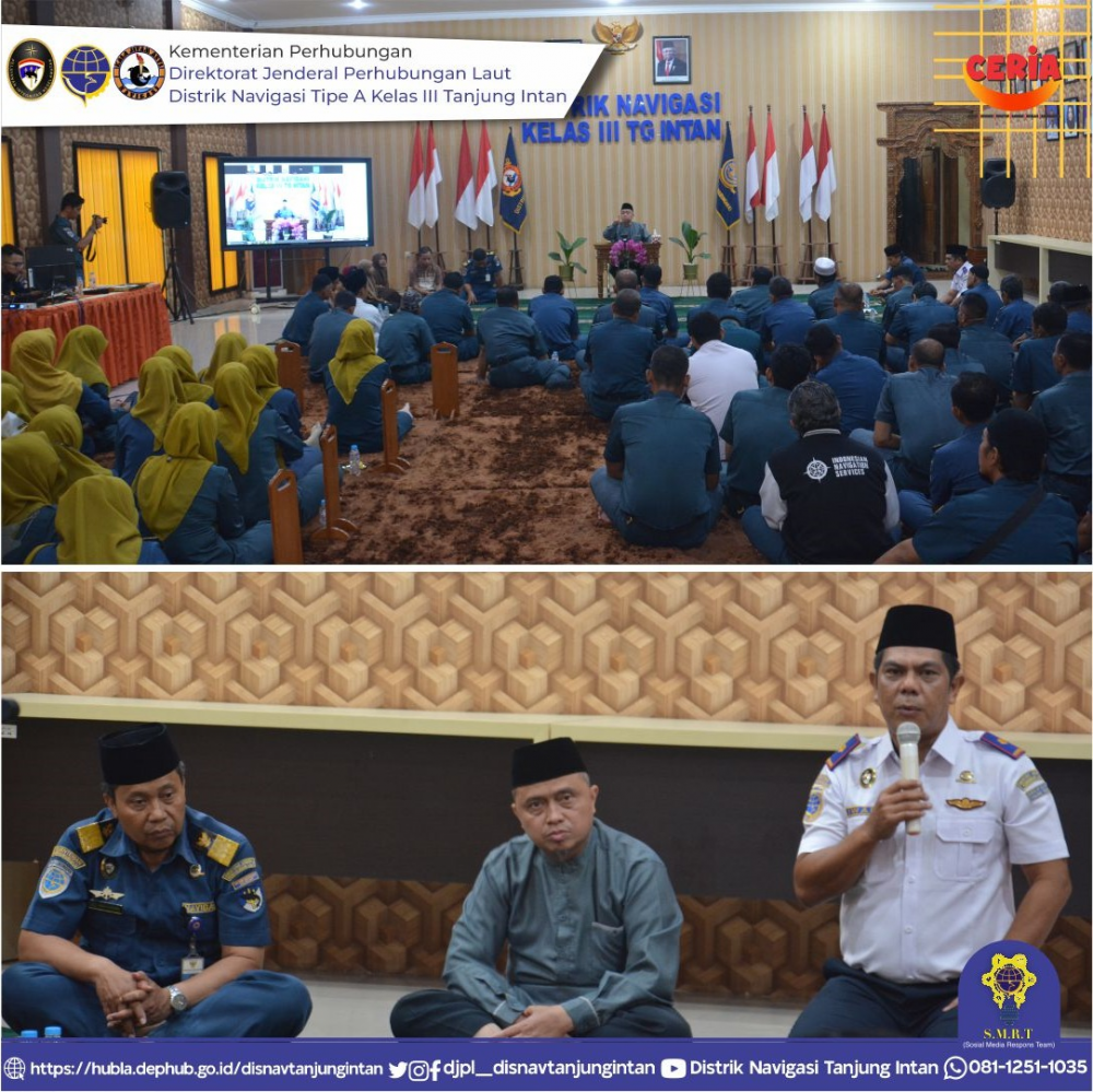 Sambut Bulan Suci Ramadhan 1444 H&nbsp; Distrik Navigasi Tipe A Kelas III Tanjung Intan Gelar Siraman Rohani dan Santunan Kepada Anak Yatim