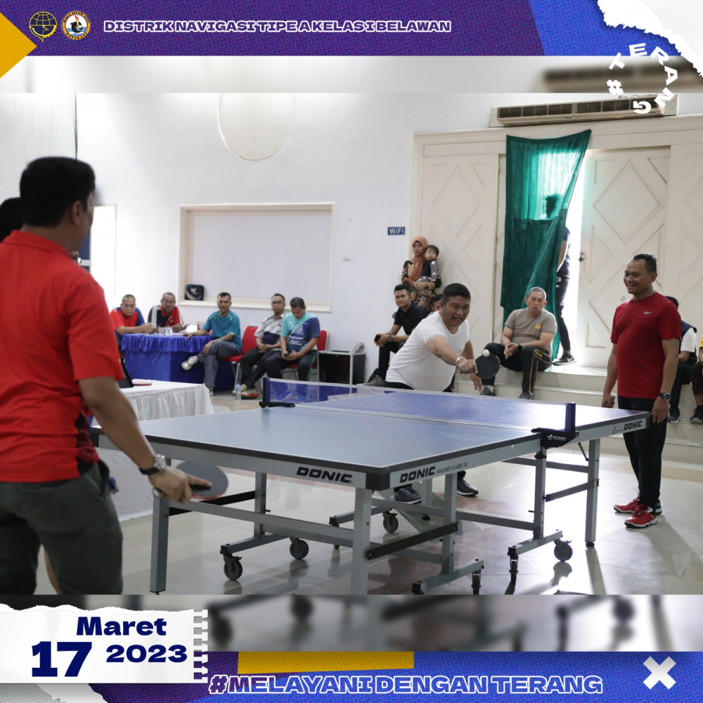 Distrik Navigasi Tipe A Kelas I Belawan ikut serta dalam Kegiatan Turnamen Tenis Meja Eksekutif antar Instansi di Lingkungan Pelabuhan Belawan