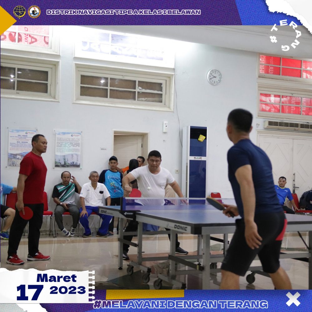 Distrik Navigasi Tipe A Kelas I Belawan ikut serta dalam Kegiatan Turnamen Tenis Meja Eksekutif antar Instansi di Lingkungan Pelabuhan Belawan