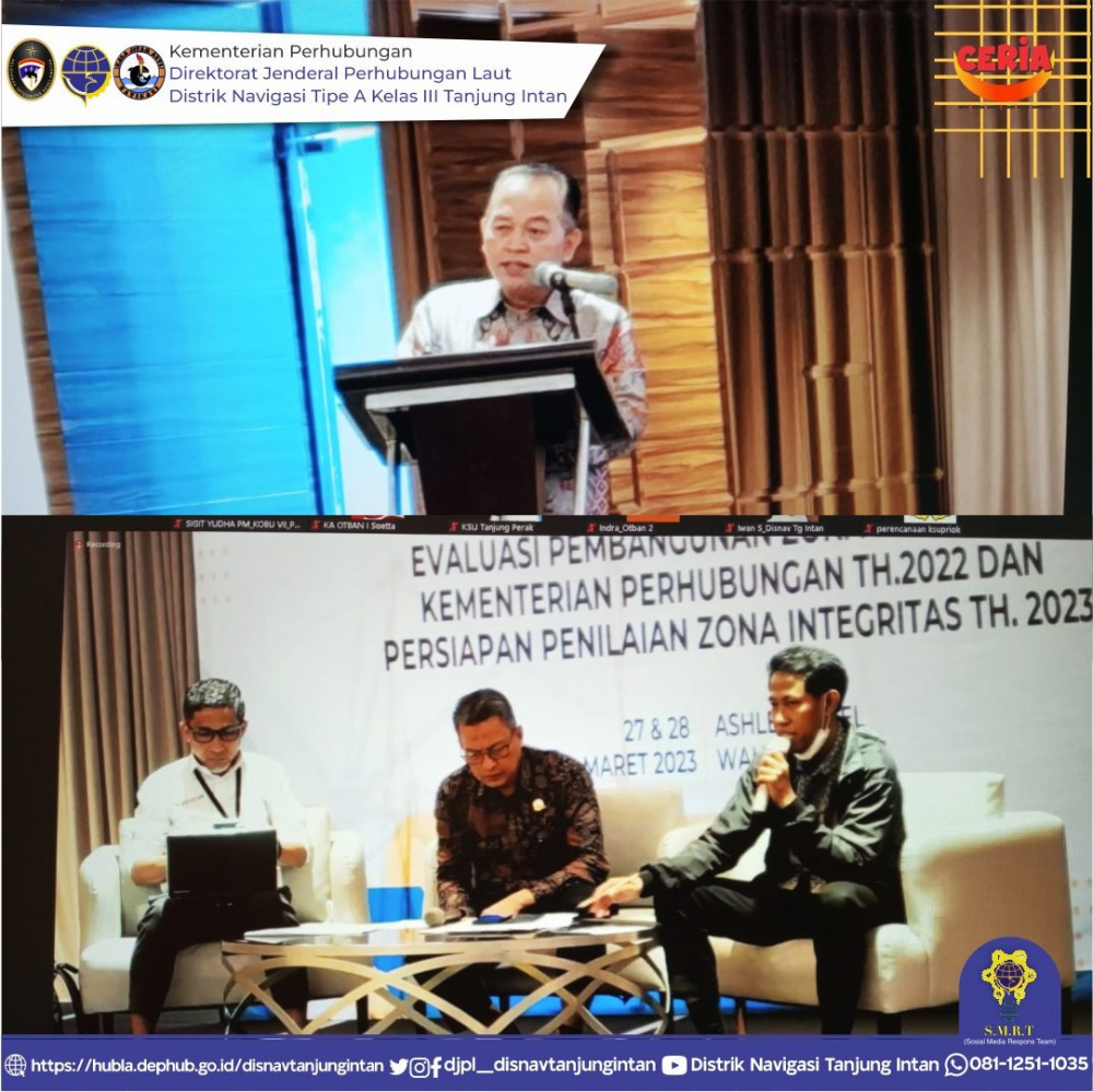 Evaluasi Pembangunan Zona Integritas Tahun 2022 dan persiapan Penilaian Pembangunan Zona Integritas Tahun 2023 di Lingkungan Kemenhub