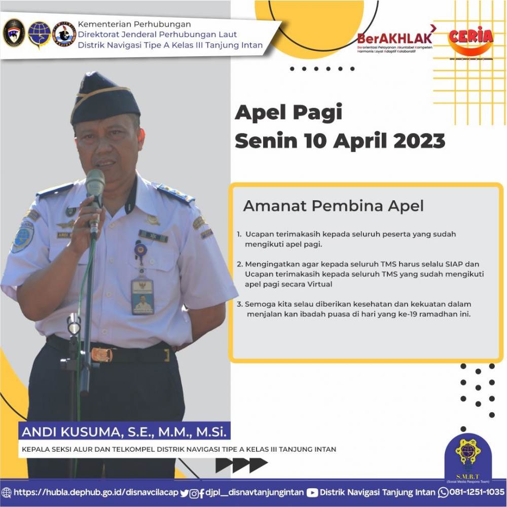 Apel Pagi Distrik Navigasi Tanjung Intan