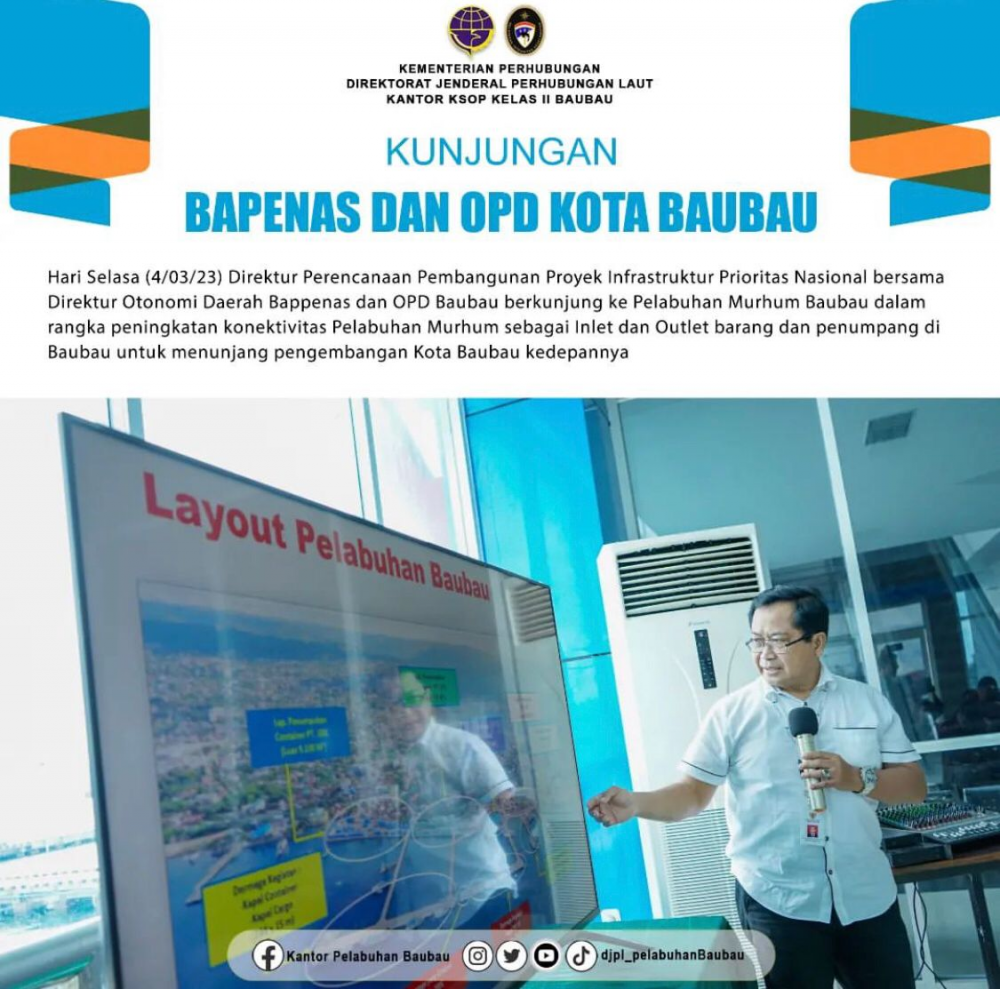 Kunjungan Bappenas Bersama OPD Kota Baubau ke Pelabuhan Murhum Baubau.