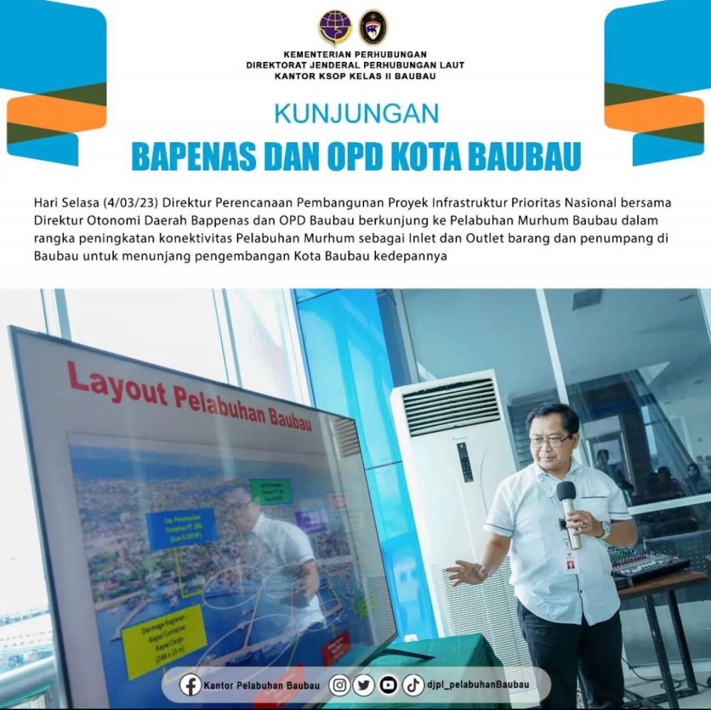 Kunjungan Bappenas Bersama OPD Kota Baubau ke Pelabuhan Murhum Baubau.