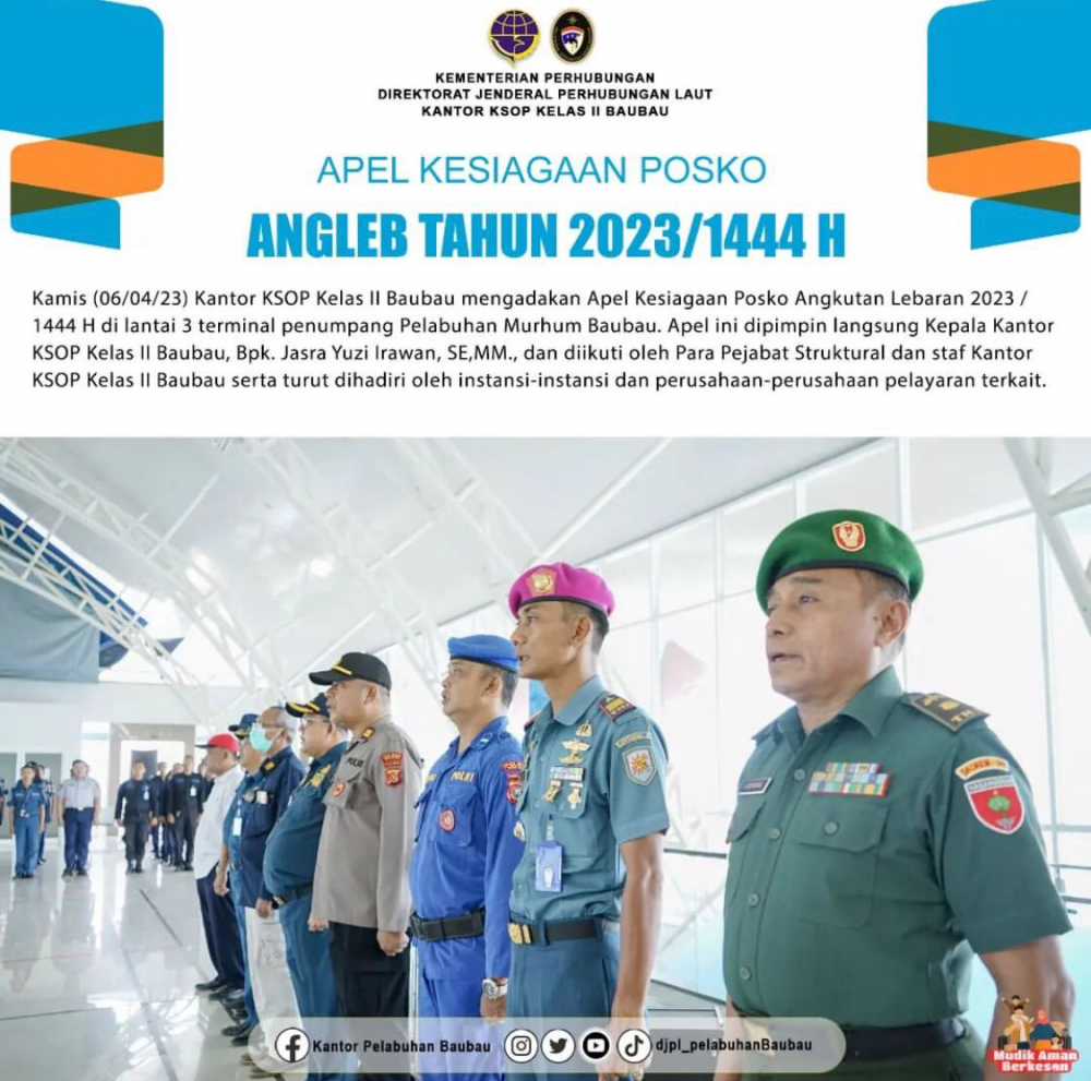 Apel Kesiagaan Posko Angkutan Lebaran 2023 / 1444 H