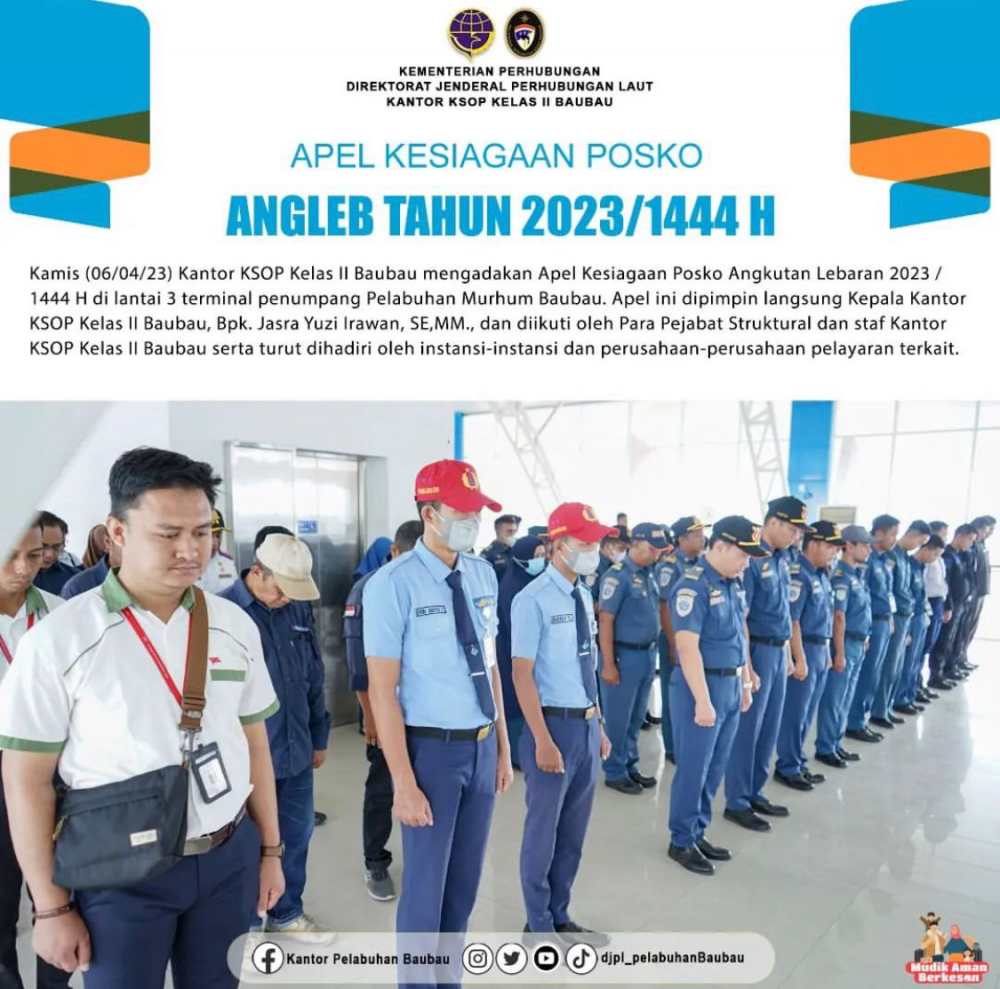 Apel Kesiagaan Posko Angkutan Lebaran 2023 / 1444 H