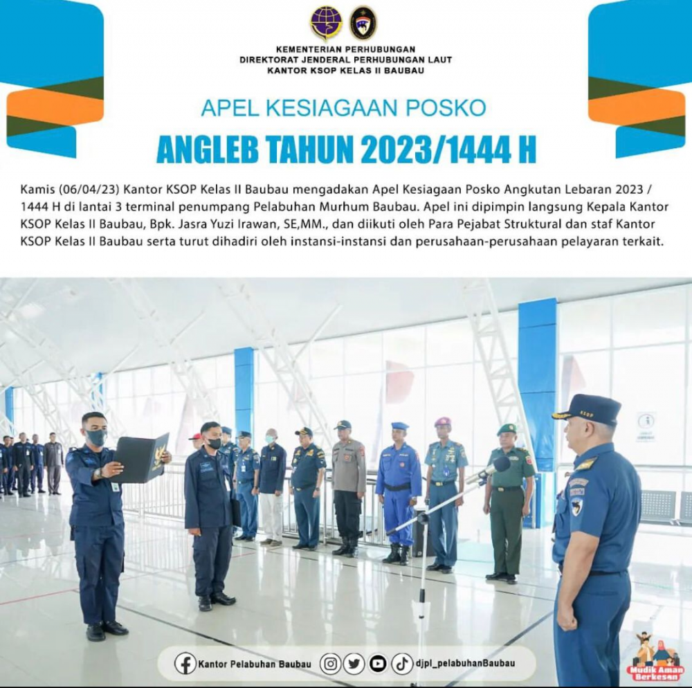 Apel Kesiagaan Posko Angkutan Lebaran 2023 / 1444 H