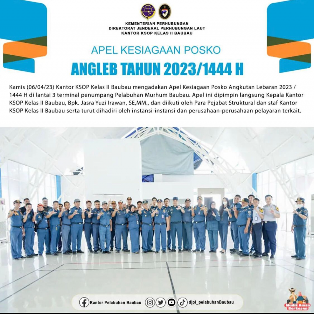Apel Kesiagaan Posko Angkutan Lebaran 2023 / 1444 H