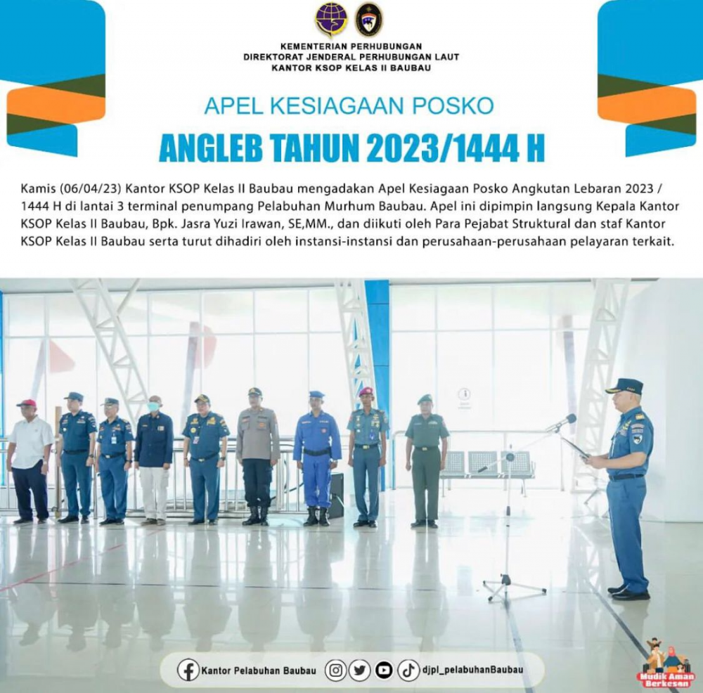 Apel Kesiagaan Posko Angkutan Lebaran 2023 / 1444 H