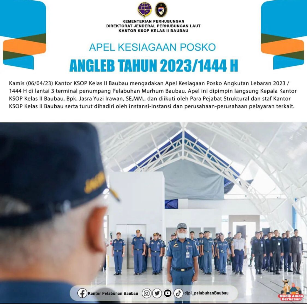 Apel Kesiagaan Posko Angkutan Lebaran 2023 / 1444 H
