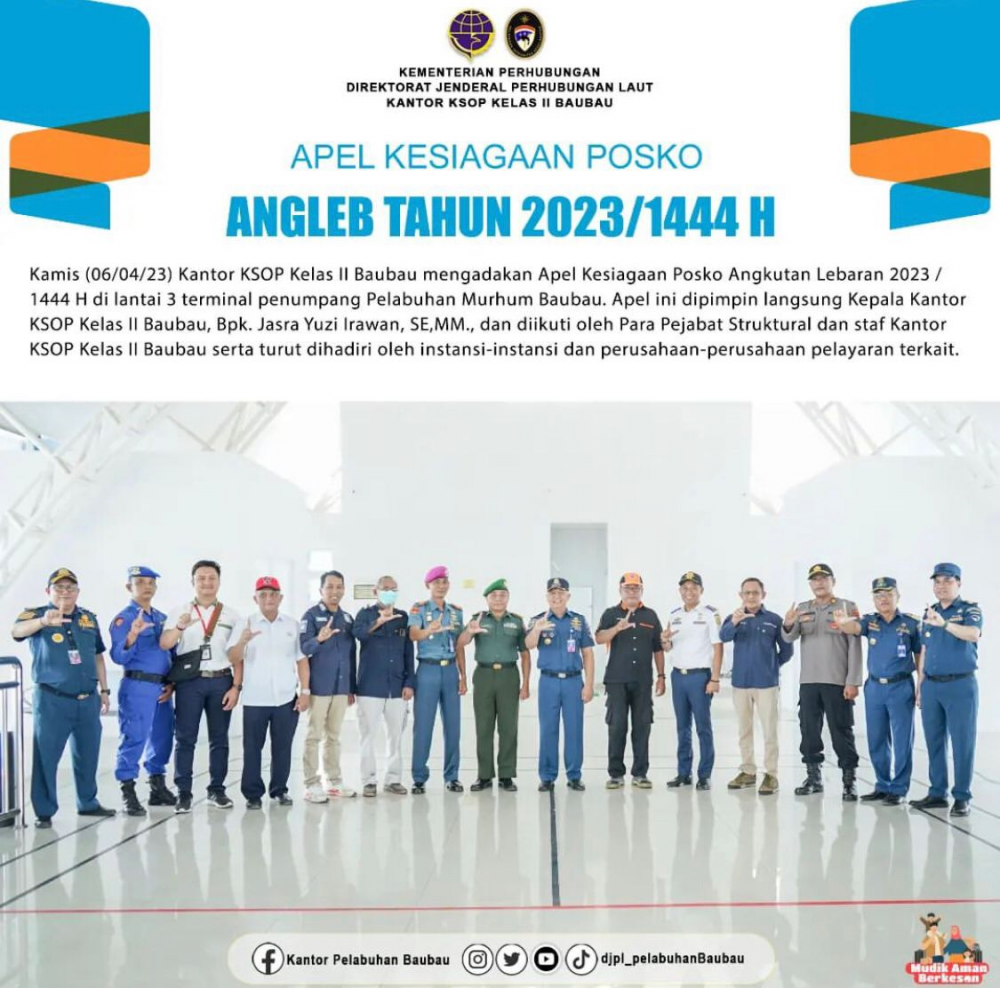 Apel Kesiagaan Posko Angkutan Lebaran 2023 / 1444 H