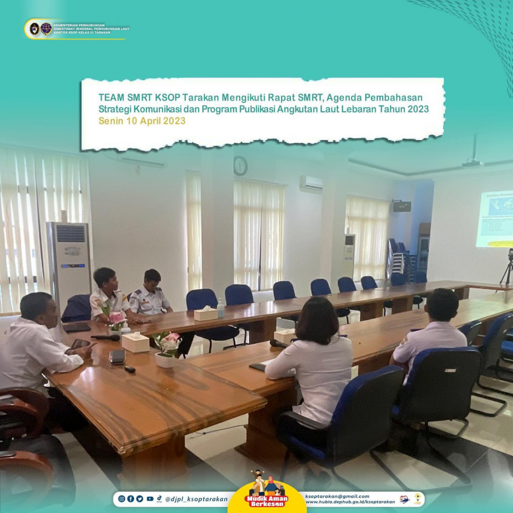 RAPAT SMRT STRATEGI KOMUNIKASI DAN PROGRAM PUBLIKASI ANGKUTAN LAUT LEBARAN 2023