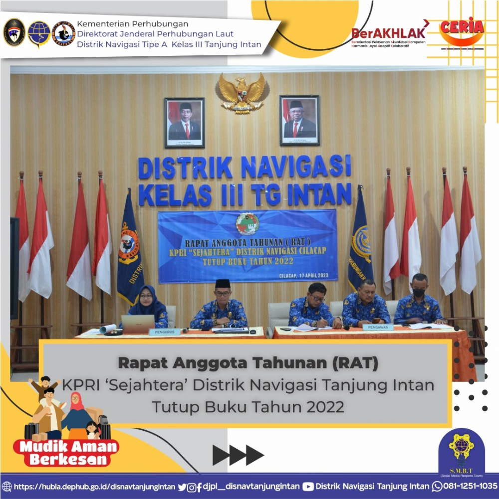 Rapat Anggota Tahunan (RAT) Tahun Buku 2022 KPRI Sejahtera Distrik Navigasi Tipe A Kelas III Tanjung Intan