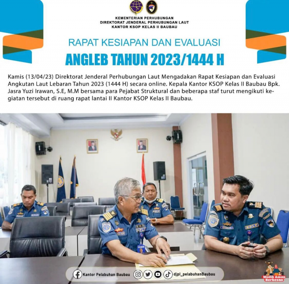 Rapat Kesiapan dan Evaluasi Angkutan Laut Lebaran Tahun 2023 (1444 H)