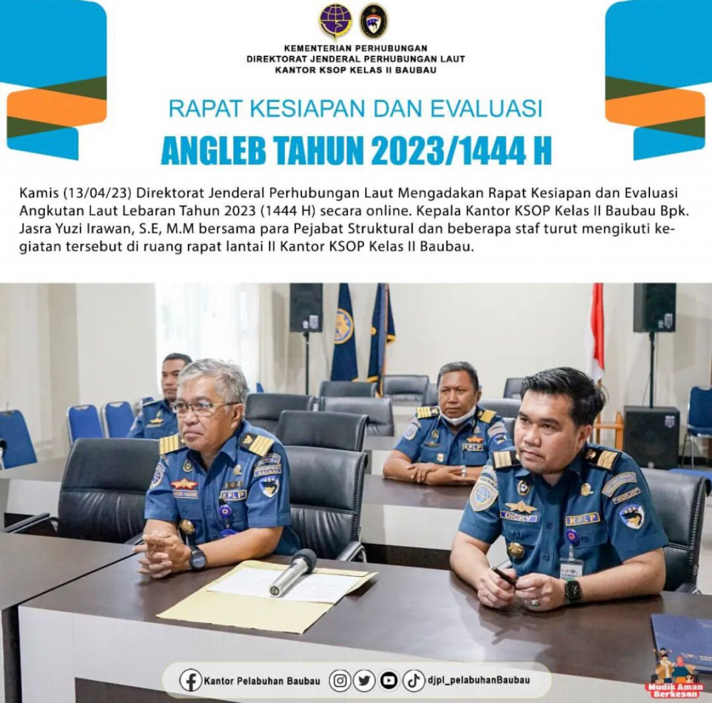 Rapat Kesiapan dan Evaluasi Angkutan Laut Lebaran Tahun 2023 (1444 H)