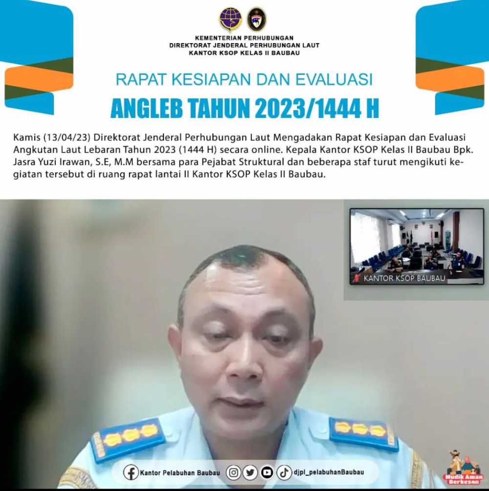 Rapat Kesiapan dan Evaluasi Angkutan Laut Lebaran Tahun 2023 (1444 H)