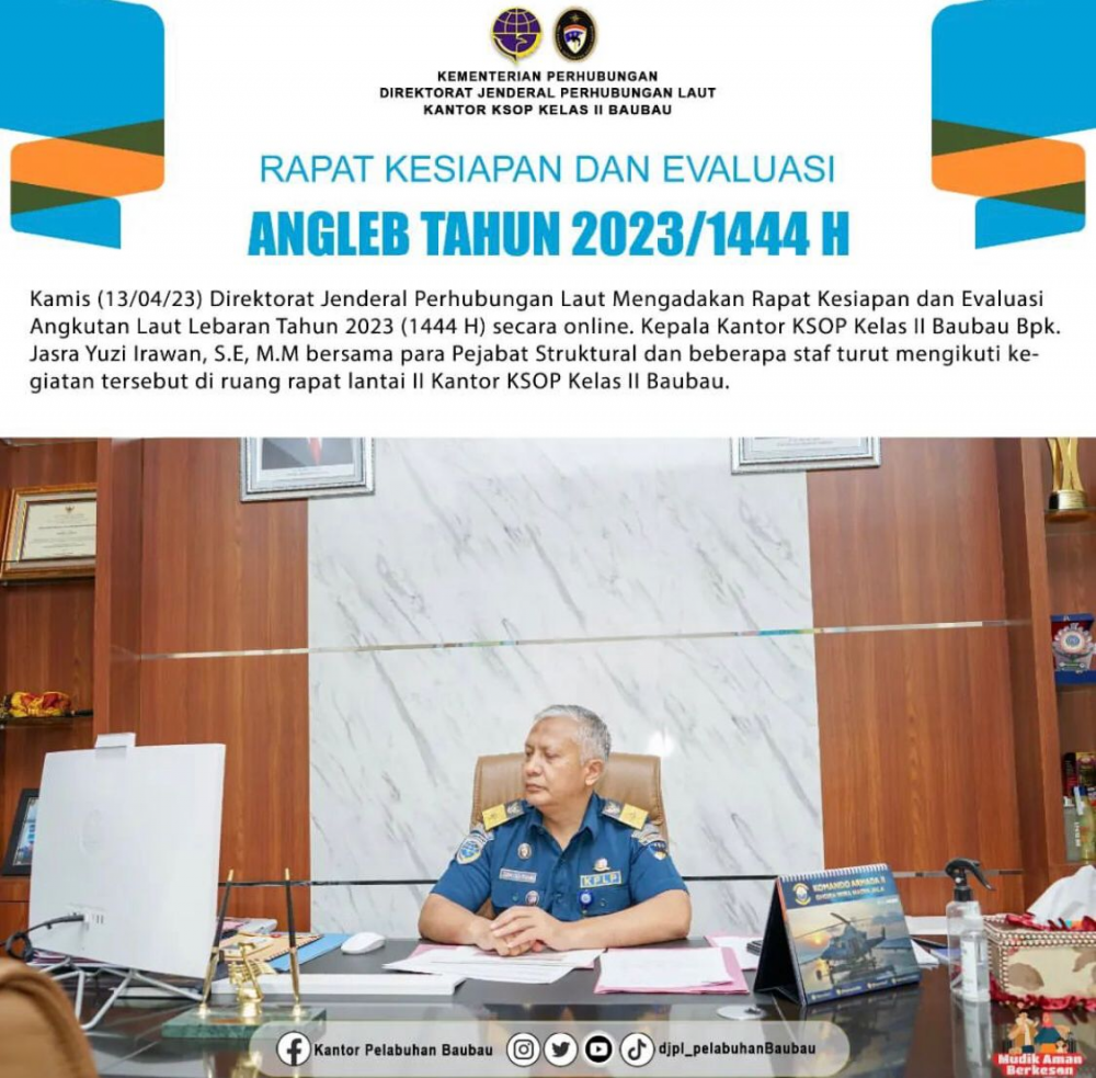 Rapat Kesiapan dan Evaluasi Angkutan Laut Lebaran Tahun 2023 (1444 H)
