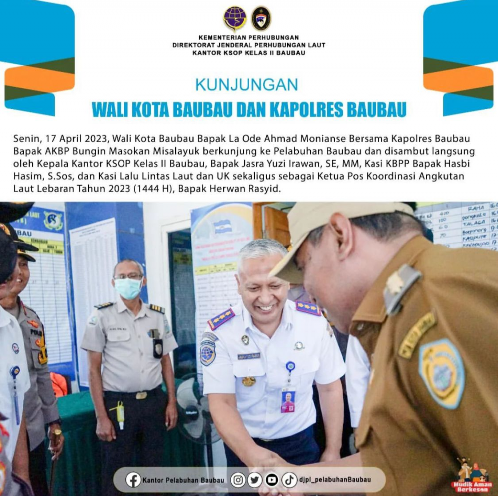 Kunjungan Walikota Baubau Dan Kapolres Baubau di Pelabuhan Murhum