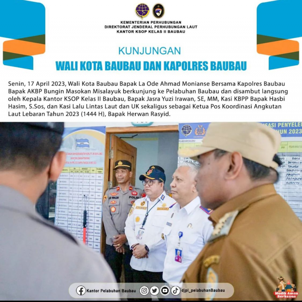 Kunjungan Walikota Baubau Dan Kapolres Baubau di Pelabuhan Murhum