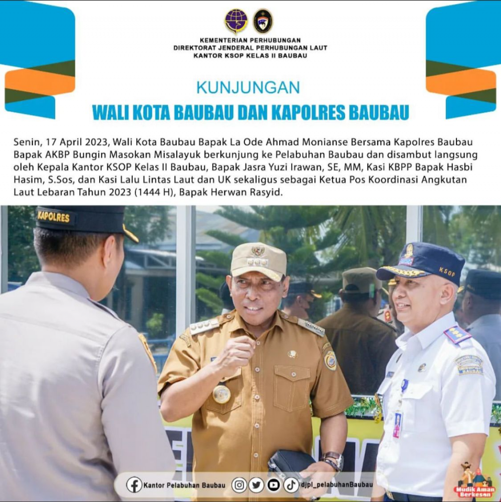Kunjungan Walikota Baubau Dan Kapolres Baubau di Pelabuhan Murhum
