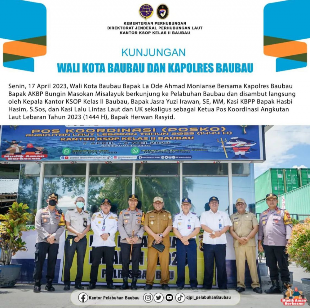 Kunjungan Walikota Baubau Dan Kapolres Baubau di Pelabuhan Murhum