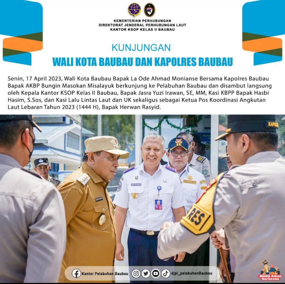 Kunjungan Walikota Baubau Dan Kapolres Baubau di Pelabuhan Murhum