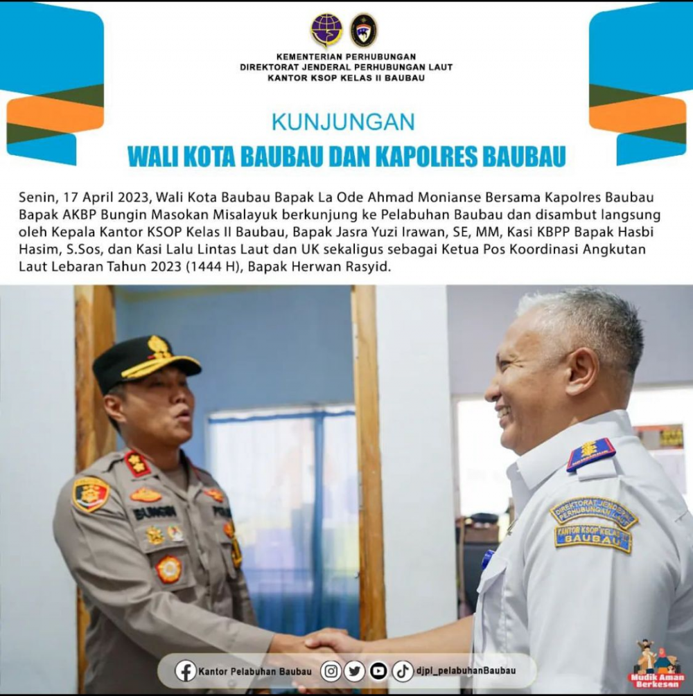 Kunjungan Walikota Baubau Dan Kapolres Baubau di Pelabuhan Murhum