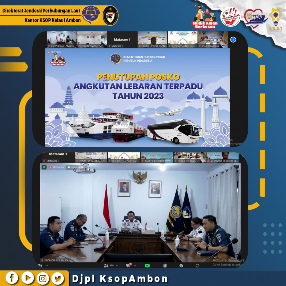 Penutupan Posko Terpadu Angkutan Lebaran Tahun 2023 Kementerian Perhubungan