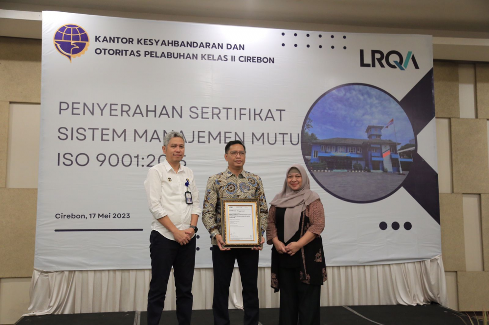 KSOP Cirebon Raih Sertifikat Sistem Manajemen Mutu ISO 9001:2015