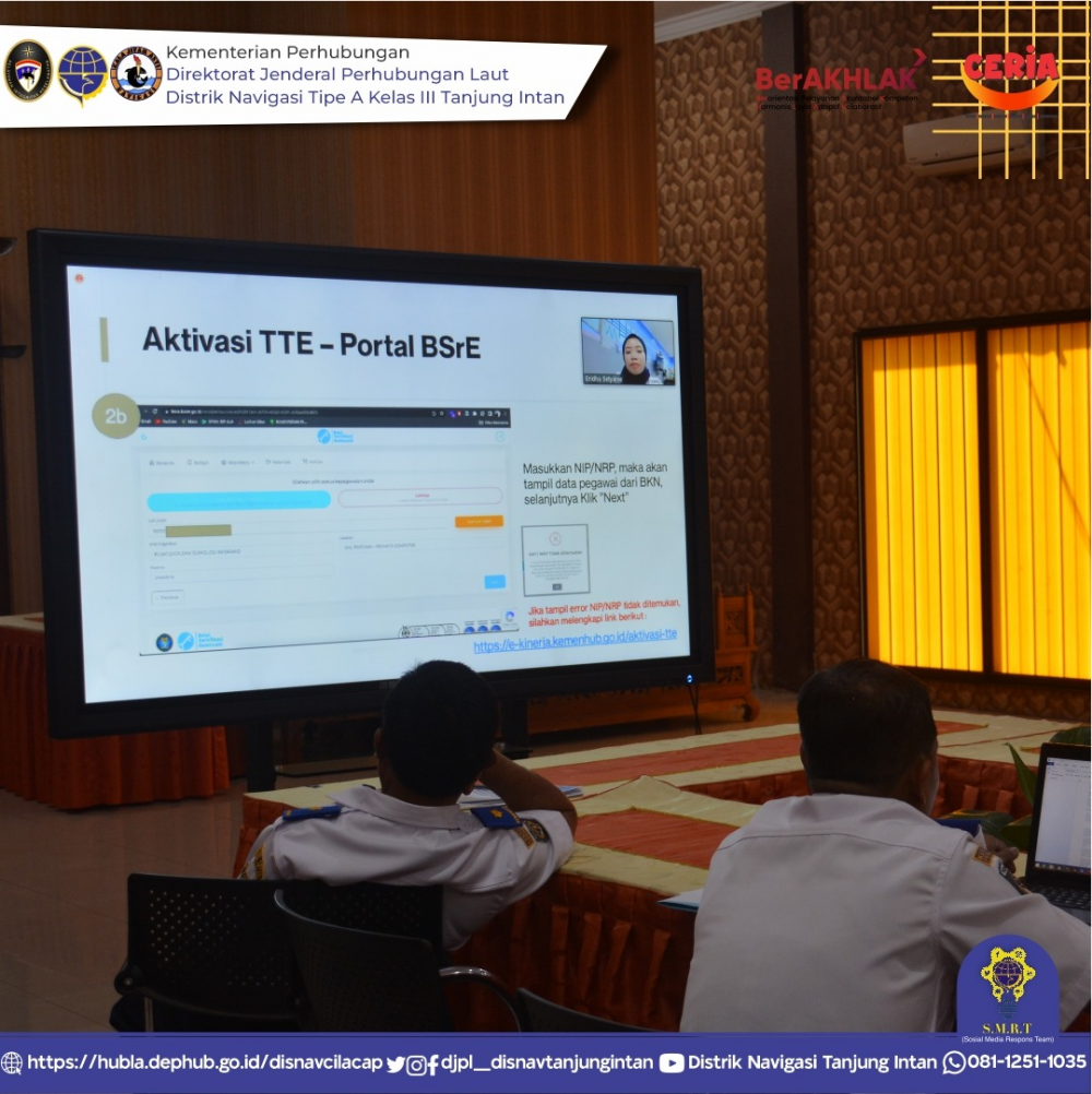 Sosialisasi Pendaftaran dan Aktivasi Tanda Tangan Elektronik untuk pejabat perbendaharaan (KPA, PPK, PPSMP dan Bendahara Pengeluaran).