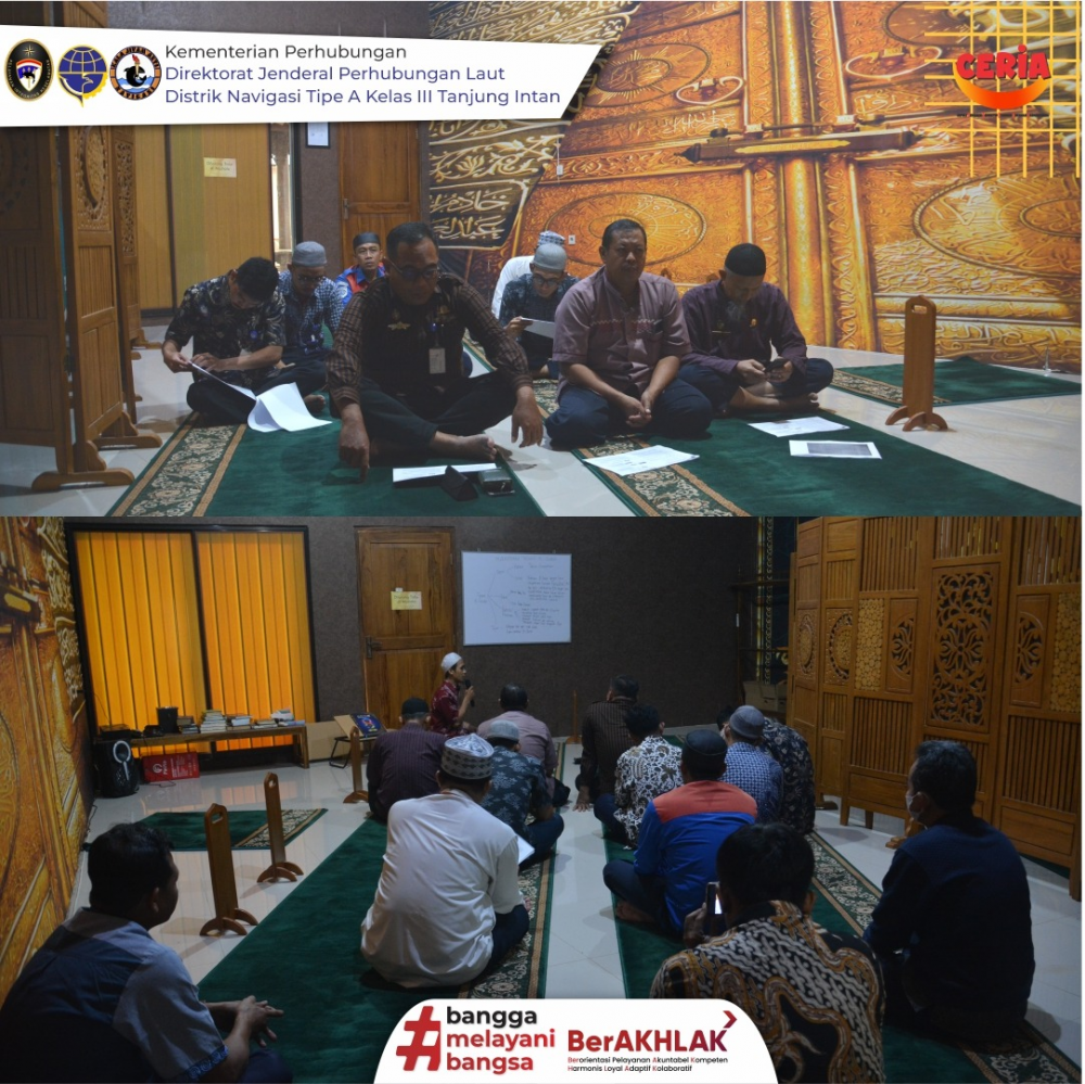 Tingkatkan Iman dan Taqwa Pegawai Distrik Navigasi Tipe A Kelas III Tanjung Intan laksanakan kegiatan Belajar Baca Al-Quran Bersama