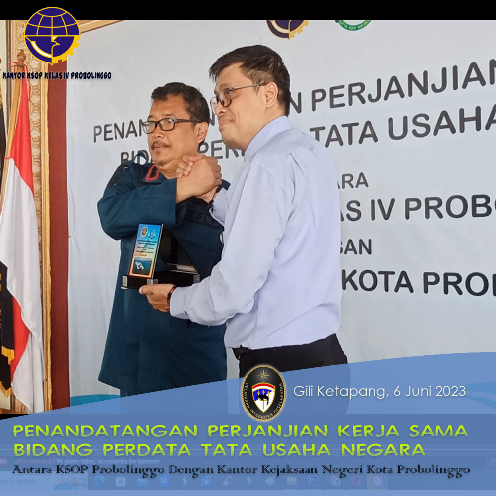 PENANDATANGANAN PERJANJIAN KERJASAMA PERDATA TATA USAHA NEGARA ANTARA KSOP PROBOLINGGO DENGAN KEJAKSAAN NEGERI KOTA PROBOLINGGO