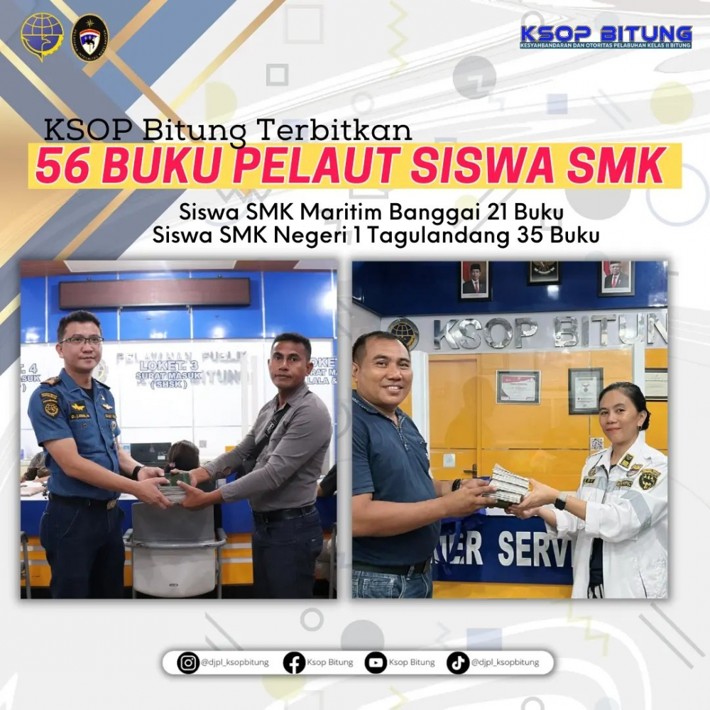 Penyerahan Buku Pelaut Bagi SMK Negeri Maritim Banggai dan SMKN 1 Tagulandang