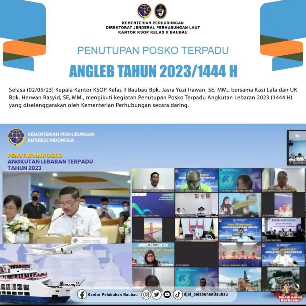 Penutupan Posko Terpadu Angkutan Lebaran 2023 (1444 H)