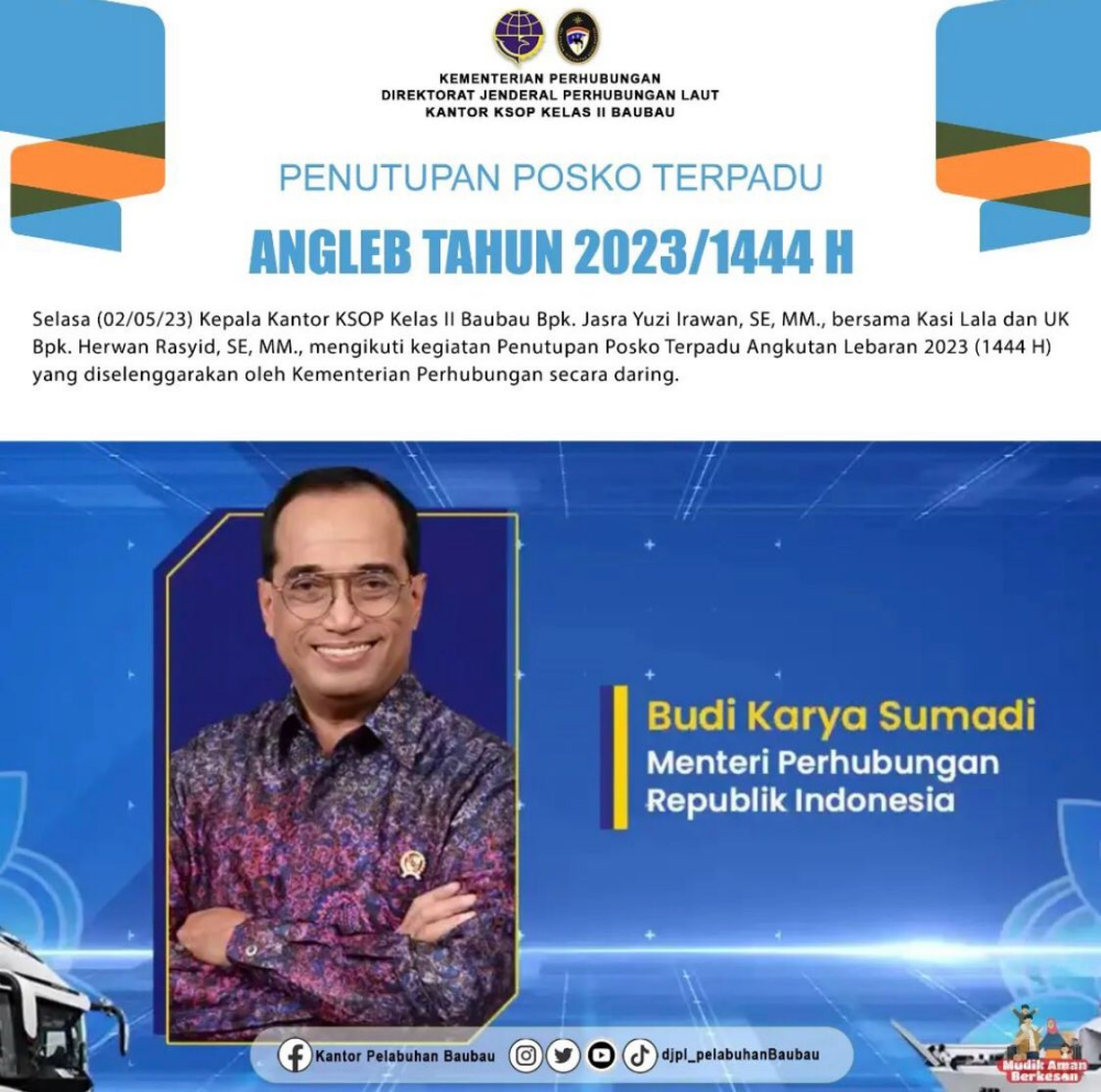 Penutupan Posko Terpadu Angkutan Lebaran 2023 (1444 H)