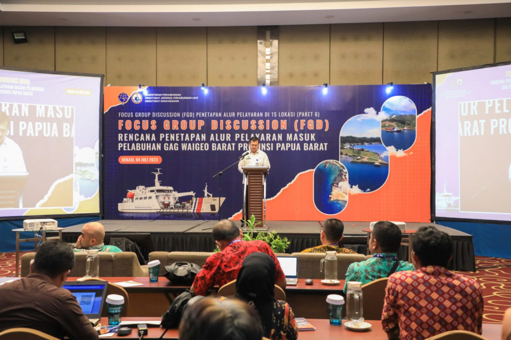 TINGKATKAN PERLINDUNGAN MARITIM DI RAJA AMPAT, KEMENHUB SUSUN PENETAPAN ALUR PELAYARAN PELABUHAN PULAU GAG