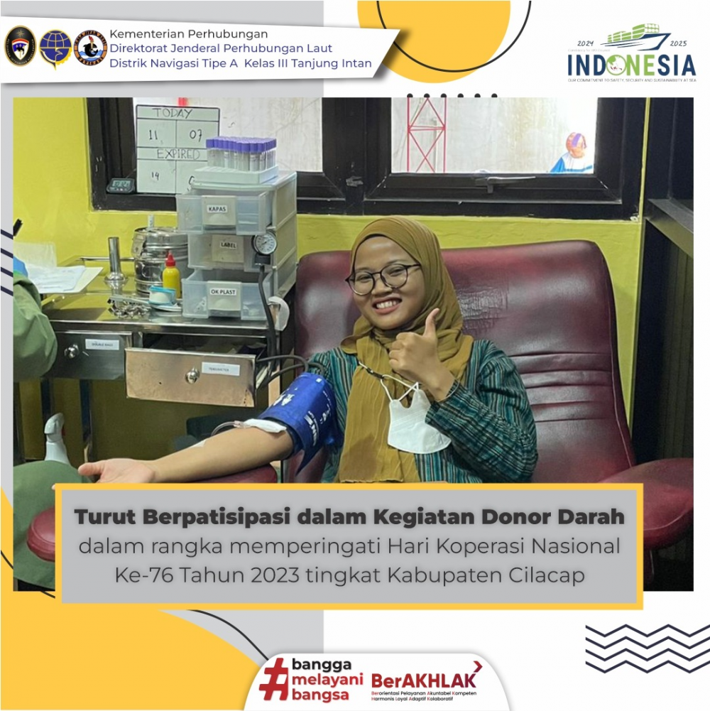 Doroh Darah dalam Rangka memperingati Hari Koperasi Nasional Tahun 2023 tingkat Kabupaten Cilacap