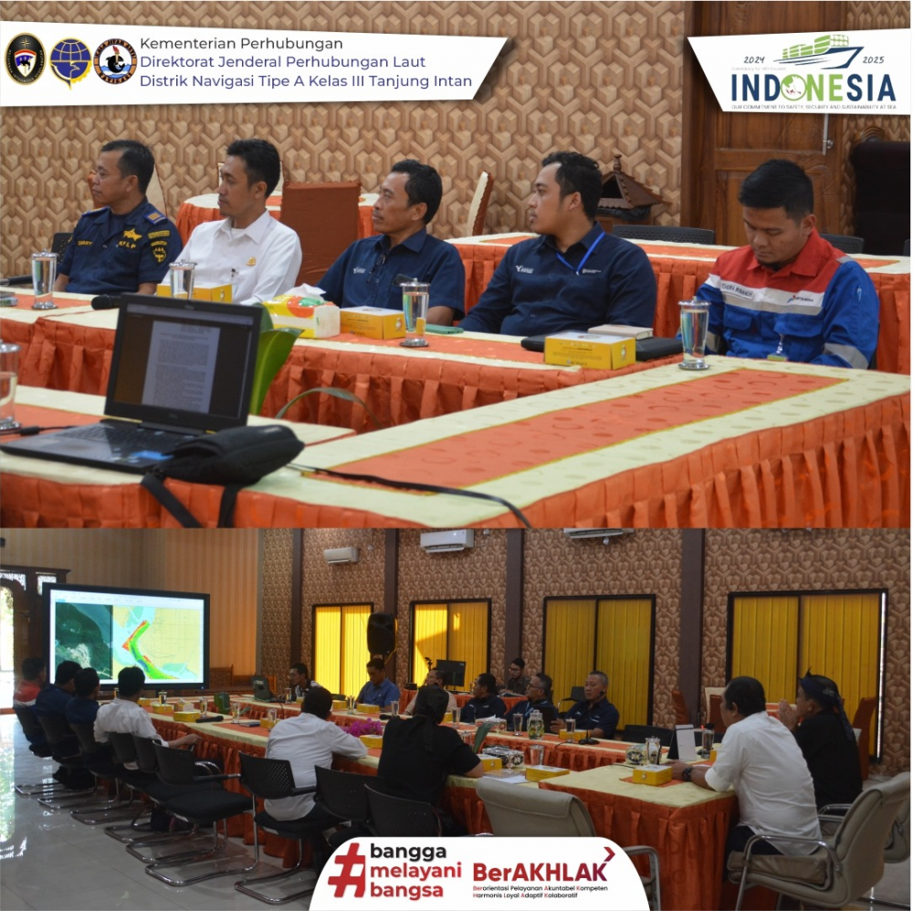 Disnav Tanjung Intan mengadakan Rapat dengan Stakeholder Demi Terwujudnya Keselamatan Pelayaran pada Alur Masuk Pelabuhan Tanjung Intan