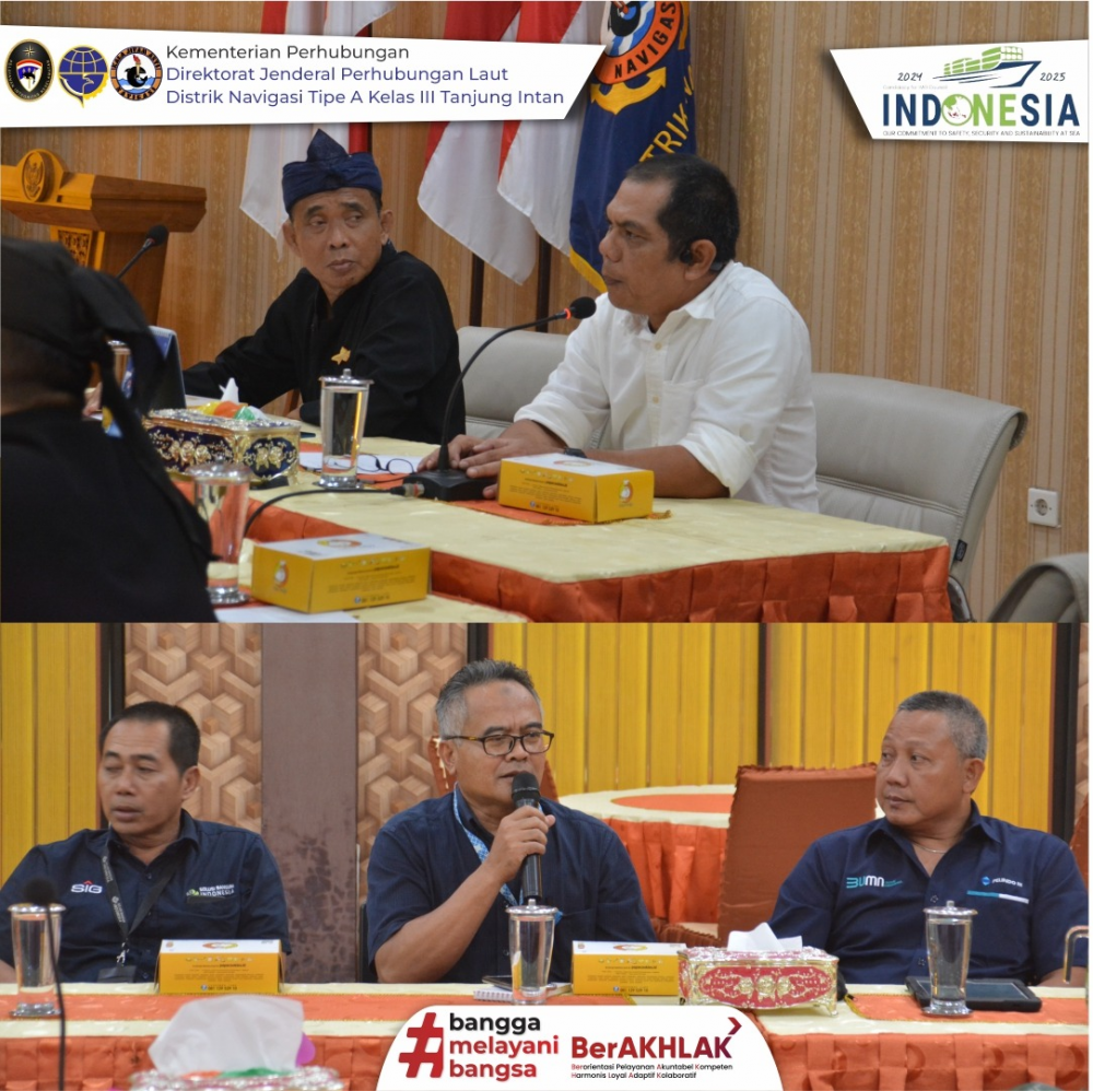 Disnav Tanjung Intan mengadakan Rapat dengan Stakeholder Demi Terwujudnya Keselamatan Pelayaran pada Alur Masuk Pelabuhan Tanjung Intan