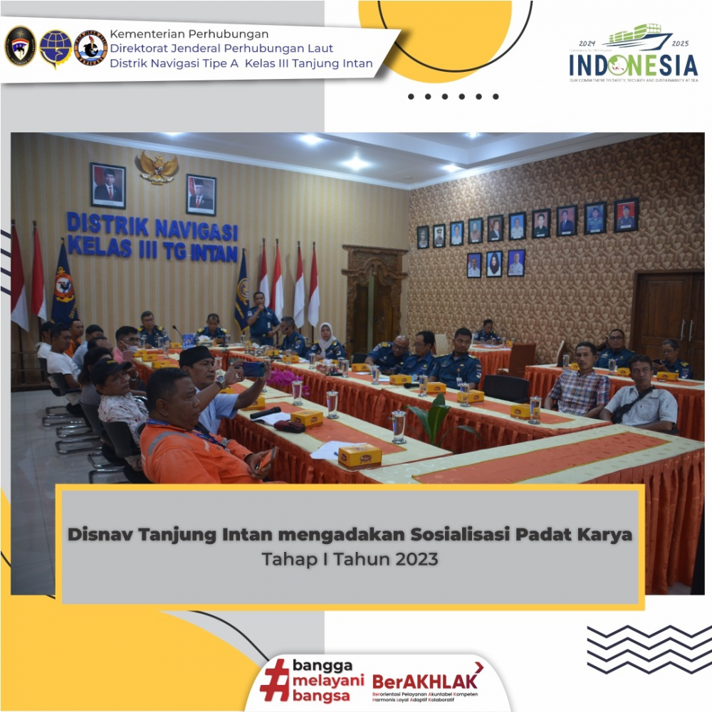 Distrik Navigasi Tipe A Kelas III Tanjung Intan mengadakan Sosialisasi Padat Karya Tahap I Tahun 2023