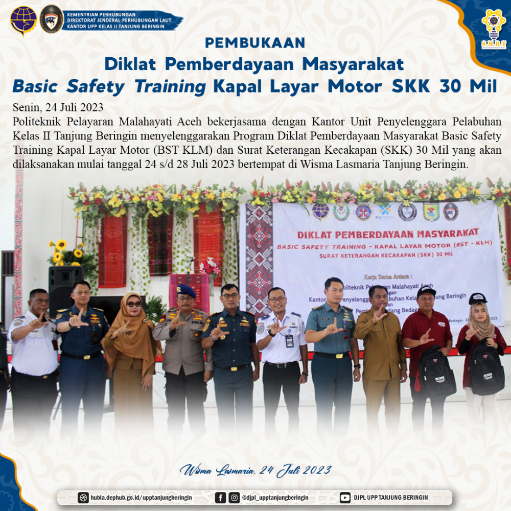 PEMBUKAAN DIKLAT PEMBERDAYAAN MASYARAKAT BST KLM & SKK 30 MIL