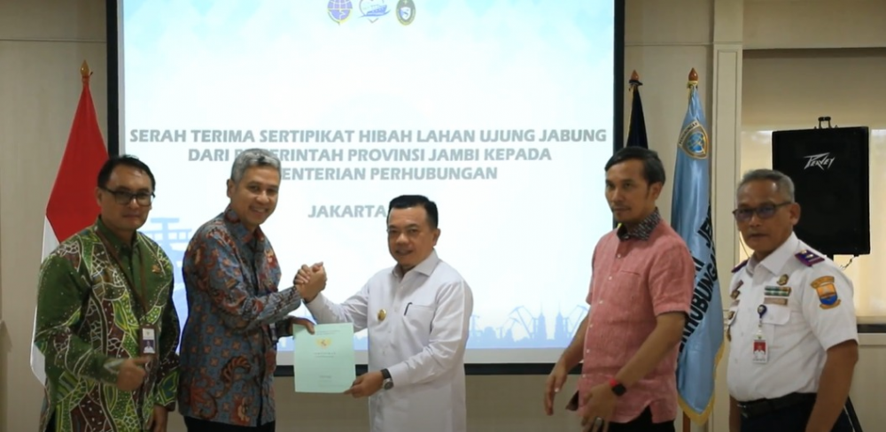 KEMENHUB TERIMA HIBAH TANAH DARI PEMPROV JAMBI UNTUK PEMBANGUNAN PELABUHAN UJUNG JABUNG
