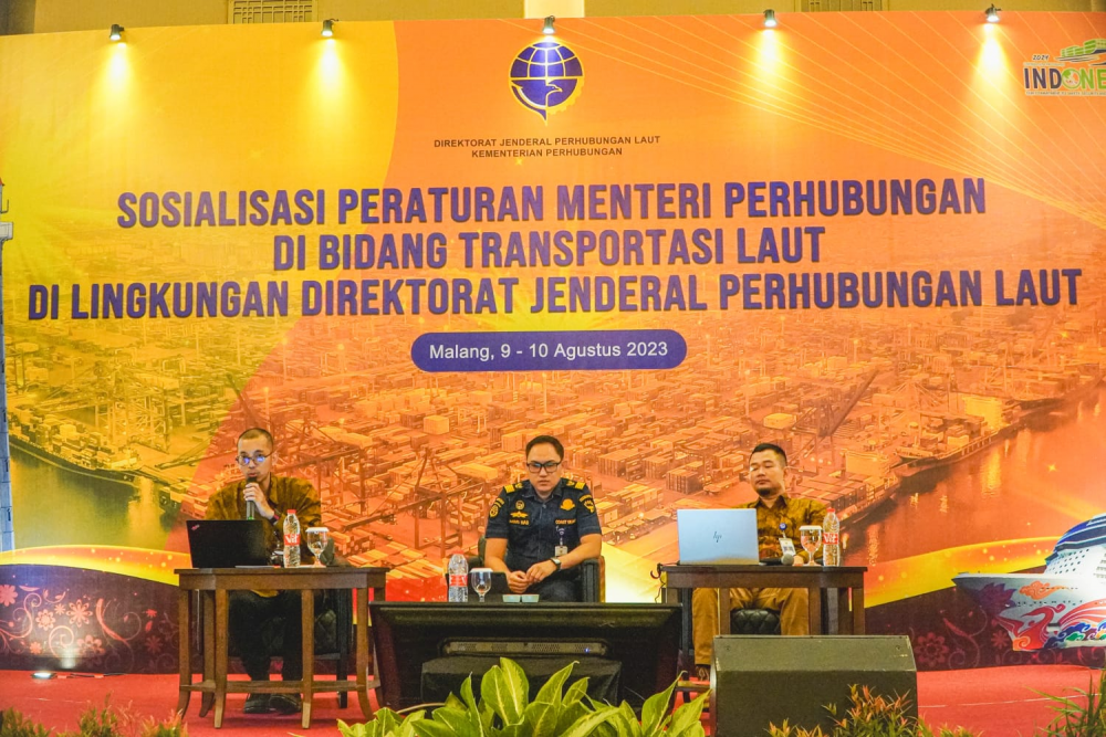 TINGKATKAN PEMAHAMAN REGULASI GUNA  PELAKSANAAN TUGAS, KEMENHUB SOSIALISASIKAN PERMENHUB DI BIDANG TRANSPORTASI LAUT TAHUN 2023