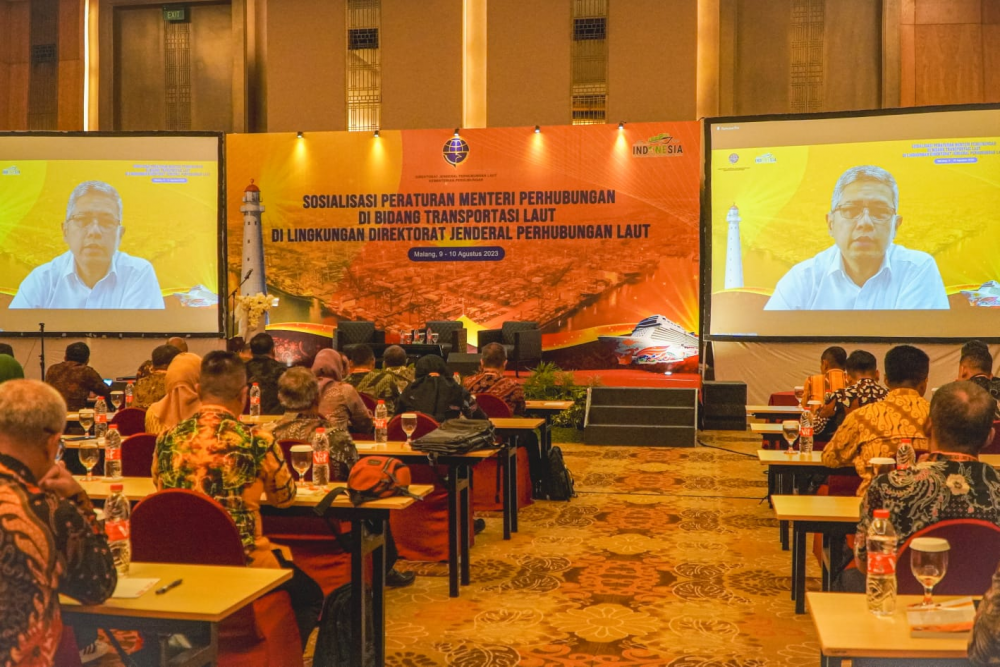 TINGKATKAN PEMAHAMAN REGULASI GUNA  PELAKSANAAN TUGAS, KEMENHUB SOSIALISASIKAN PERMENHUB DI BIDANG TRANSPORTASI LAUT TAHUN 2023